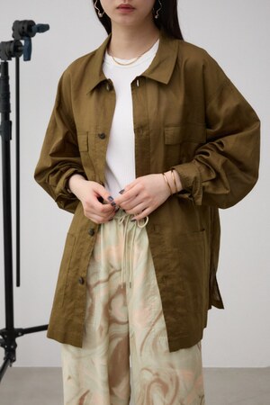 コットンリネンシアーミリタリーシャツ