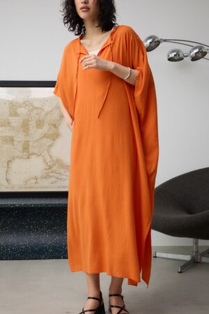 レーヨン・リネン混オーバーワンピース