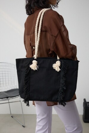 サイドフリンジキャンバストートバッグ