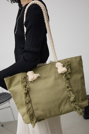 サイドフリンジキャンバストートバッグ