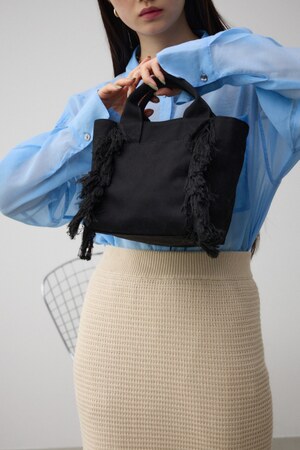 サイドフリンジキャンバスミニトートバッグ