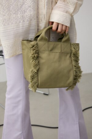 サイドフリンジキャンバスミニトートバッグ