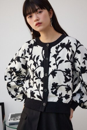 花柄ジャガード2WAYカーディガン