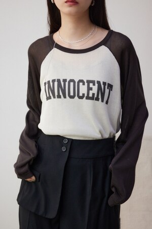 シアーロゴニットトップス