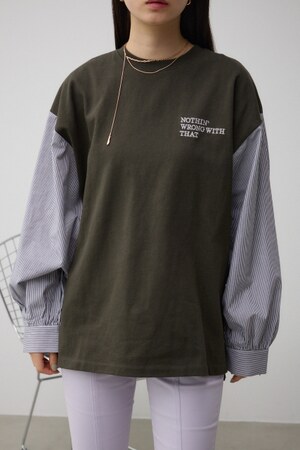 異素材スリーブトップス