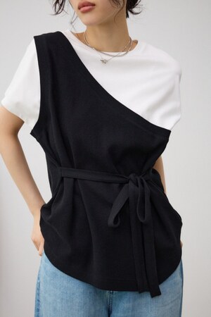 ワンショルダービスチェトップス