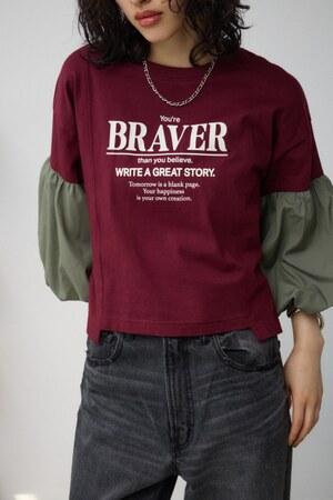 ボリュームスリーブドッキングTシャツ