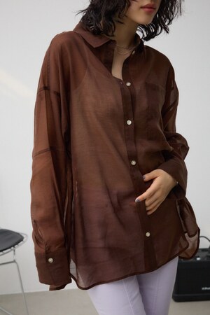 バックスリットシアーオーバーシャツ