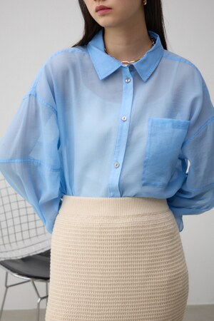 バックスリットシアーオーバーシャツ