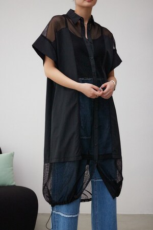 メッシュロングシャツブルゾン
