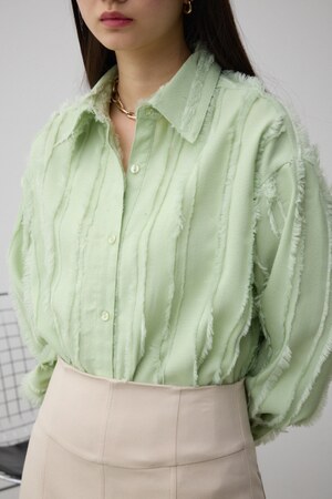 フリンジストライプジャガードシャツ