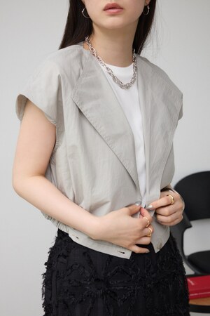 ドロストリングギャザーシャツベスト