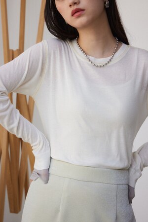 レイヤードカフロングシアートップス