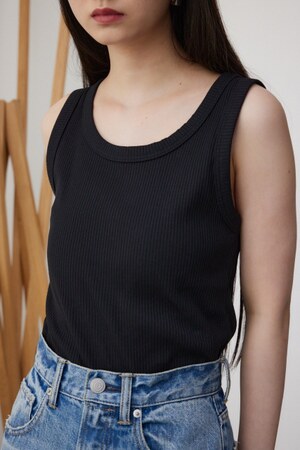 ベーシッククルーネックリブタンク
