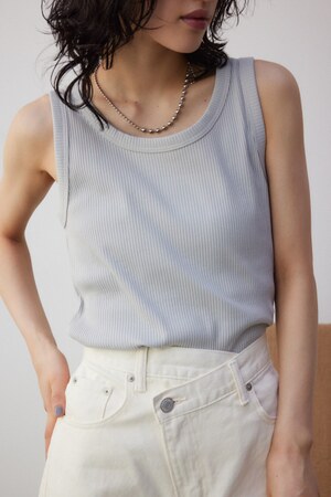 ベーシッククルーネックリブタンク