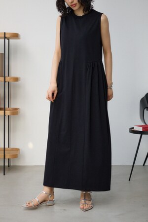 サイドギャザーカットコクーンワンピース