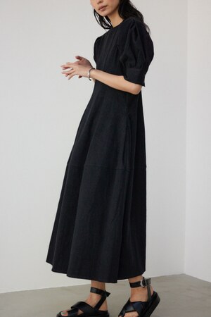 【PLUS】コントラストシルエットデニムドレス