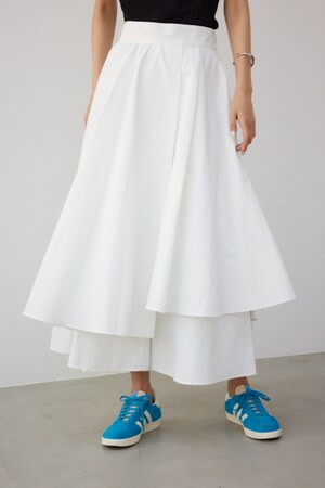 【PLUS】タックワイドドレープパンツ