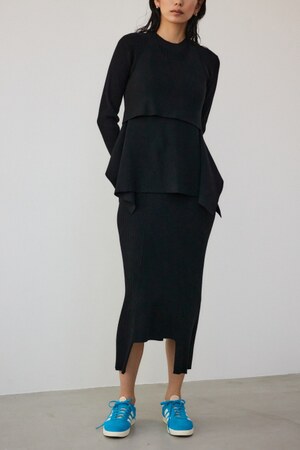 【PLUS】ベストレイヤードドレープワンピ