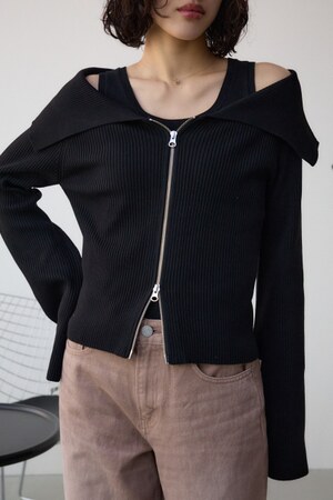 ジップアンサンブルニット