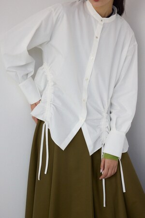 【PLUS】ギャザーヘムコンビシャツ