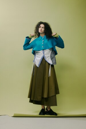 【PLUS】タックドレープワイドパンツ