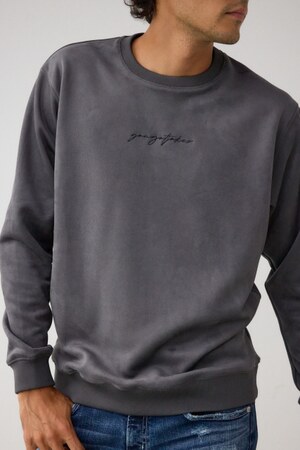 フェイクスウェード刺繍ロゴトップス