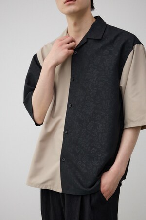 接触冷感フェイクスウェードバイカラーシャツ