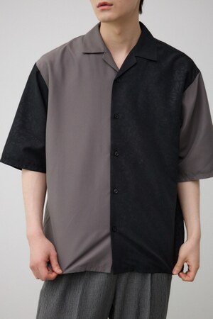 接触冷感フェイクスウェードバイカラーシャツ