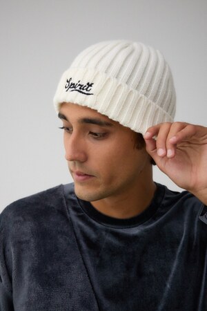 ロゴ刺繍リブニットワッチ