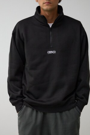 裏起毛ロゴハーフジッププルオーバー