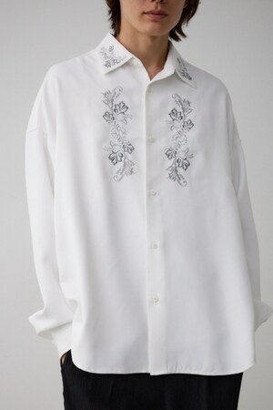 グラデーション刺繍長袖シャツ