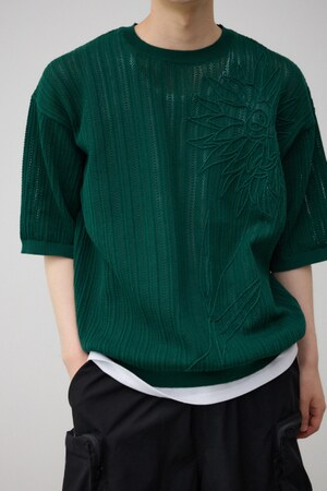 クロシェフラワーニットトップス