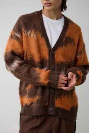 総柄モヘアライクカーディガン