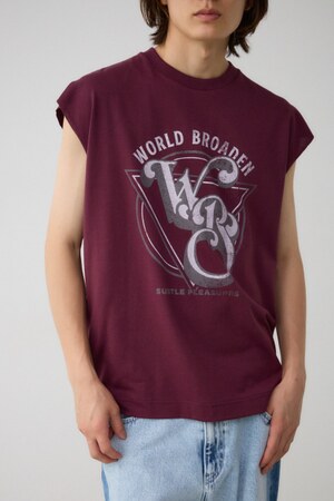 グラフィックノースリーブトップス