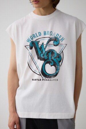 グラフィックノースリーブトップス