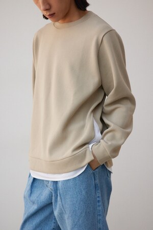 シャツレイヤードスリットニットソー