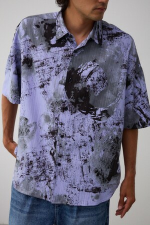 ウォーターカラーアブストラクトシャツ