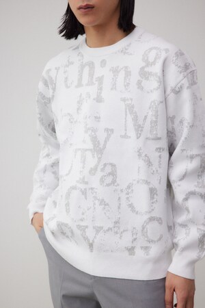 シルバー総柄ニットトップス