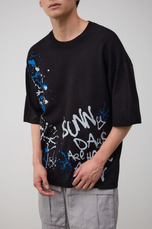 ペイントグラフィックニットトップス