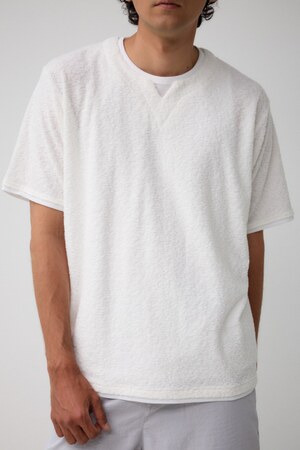 キーネックフェイクレイヤードTシャツ