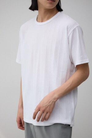 シャドウストライプクルーネックTシャツ