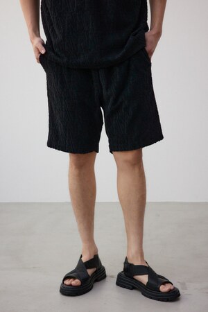 ロゴ総柄パイルショーツ