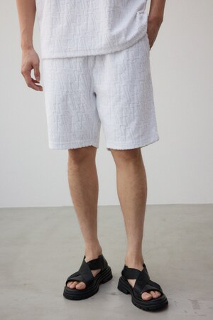 ロゴ総柄パイルショーツ