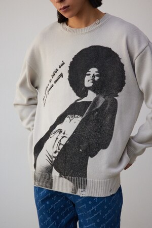 フォトプリントニットトップス