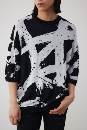 アブストラクトオーバーサイズニット