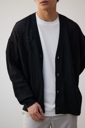 ダイヤ柄パターンカーディガン