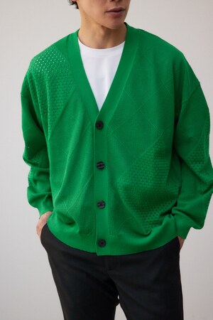 ダイヤ柄パターンカーディガン