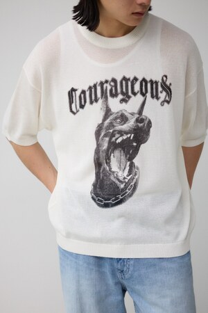 Couragcousプリント半袖ニット