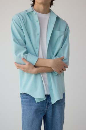 テックリネン7分袖シャツ